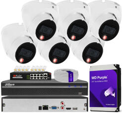 Zestaw do Monitoringu IP 8Mpx, 6 Kamer IPC-HDW1839T-A-IL, Dual Light, PoE - DAHUA | IPC-HDW1839T-A-IL(X6) POE KIT
