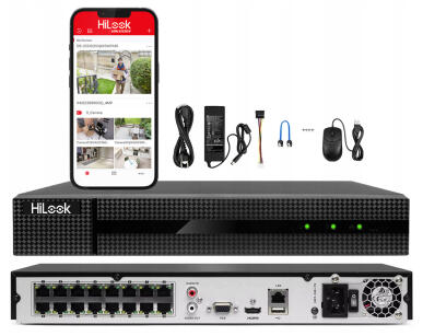 NVR-216MH-C/16P - Rejestrator IP 16ch, do 8Mpx, 16xPoE, 2xHDD - HiLook by Hikvision | 6941264086260