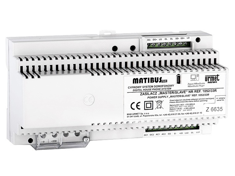 1052/33R - Zasilacz Master/Slave - Miwi-Urmet | 1052/33R
