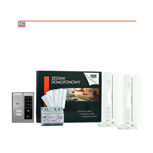 5025/402-ZK-RF - Zestaw domofonowy dwurodzinny (analogowy), RFID, panel MIWUS, 2x unifon SIGO - MIWI-URMET | 5025/402-ZK-RF