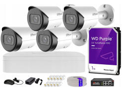 Zestaw do Monitoringu IP 4Mpx, IR30m, 4 Kamery IP, WizSense, Rejestrator 4ch, Switch PoE - Dahua | IPC-HFW2441S-S-0280B + NVR2104-S3