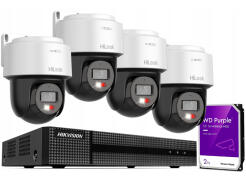 Zestaw do Monitoringu IP 4Mpx 4 Kamery obrotowe PTZ-N4MP-P, Smart Hybrid Light - HiLook by Hikvision | PTZ-N4MP-P + NVR-8CH-5MP/8P
