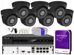 Zestaw do Monitoringu IP 5Mpx 7 Kamer IPCAM-T5 BLACK, Rejestrator 8ch z PoE, MD 2.0 - HiLook by Hikvision | IPCAM-T5 BLACK + NVR-8CH-5MP/8P