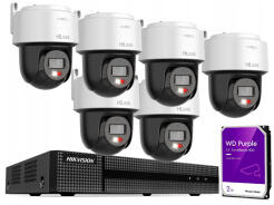 Zestaw do Monitoringu IP 4Mpx 6 Kamer obrotowych PTZ-N4MP-P, Smart Hybrid Light - HiLook by Hikvision | PTZ-N4MP-P + NVR-8CH-5MP/8P