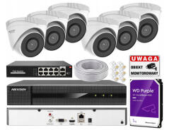 Zestaw do Monitoringu IP 8Mpx, Zewnętrzny, 6x HWI-T280H, Rejestrator 8ch - Hikvision Hiwatch | HWI-T280H + HWN-4108MH