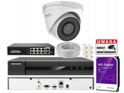 Zestaw do Monitoringu IP 8Mpx, Zewnętrzny, 1x HWI-T280H, Rejestrator 8ch - Hikvision Hiwatch | HWI-T280H + HWN-4108MH