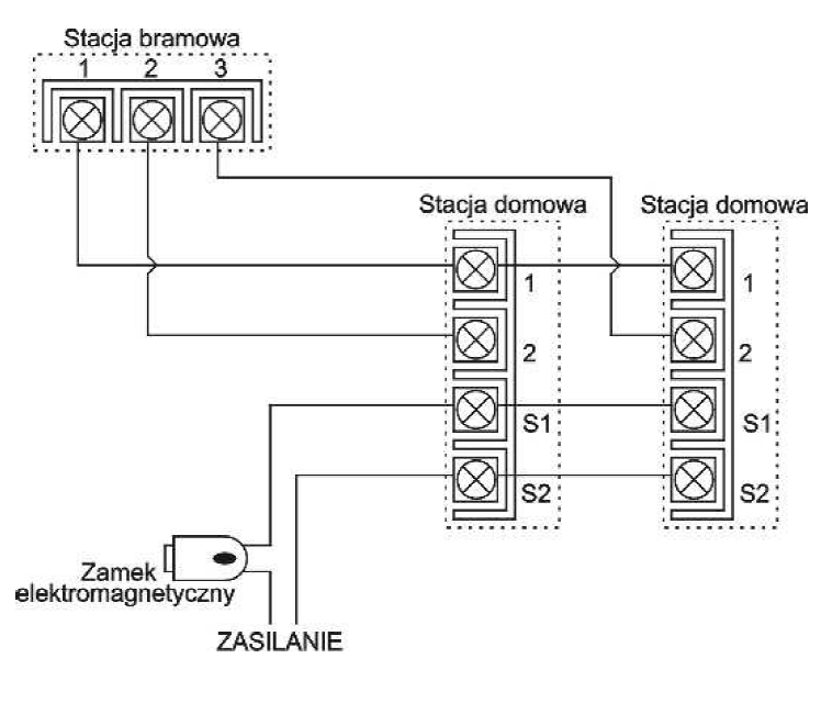 Schemat podłączenia - Commax Schemat podłączenia - Commax