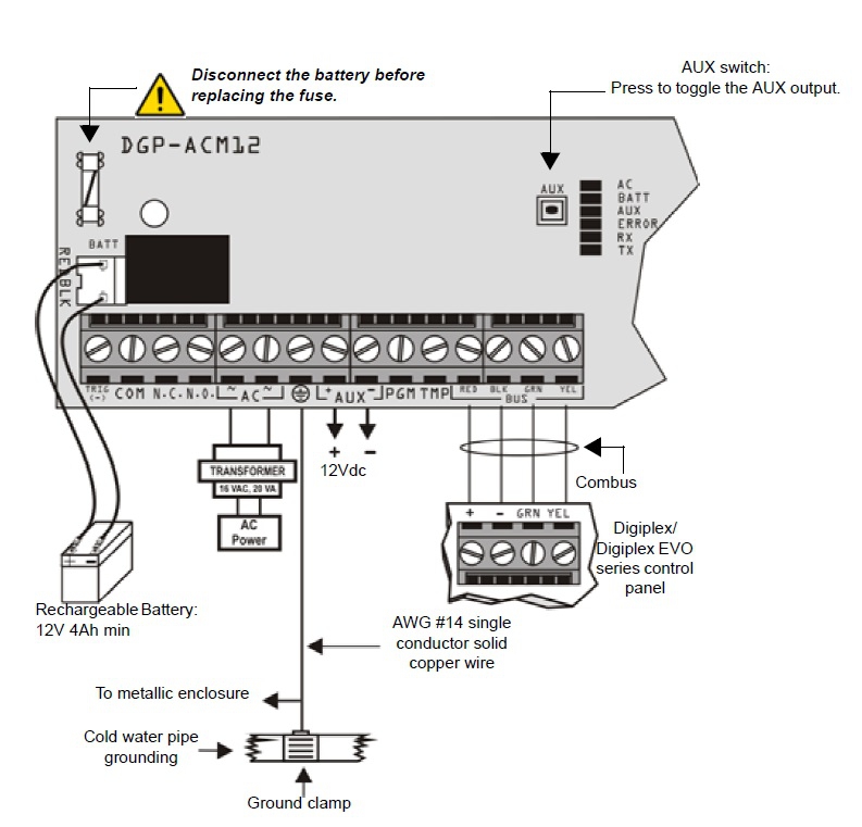 ACM12 - Schemat połączeń - Paradox ACM12 - Schemat połączeń - Paradox