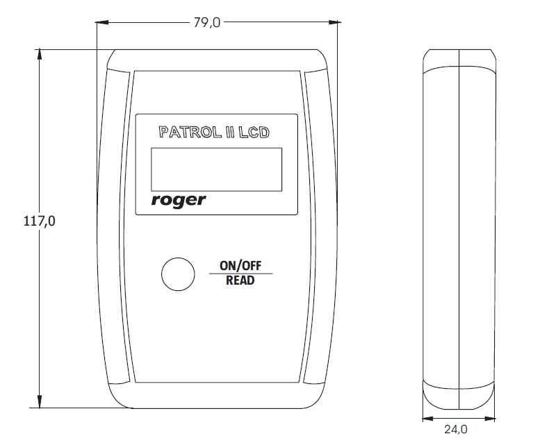 PATROL II LCD WYMIARY PATROL II LCD WYMIARY