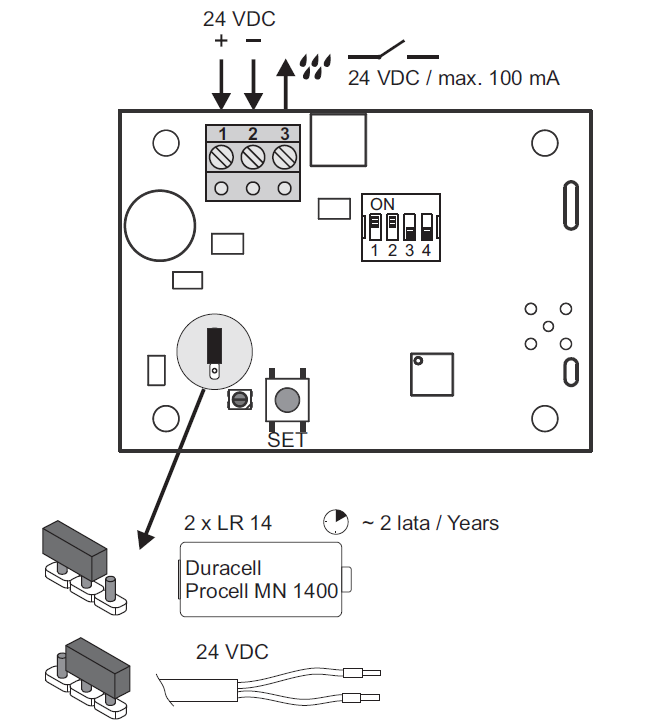 Schemat podłączenia czujnika - D+H Schemat podłączenia czujnika - D+H