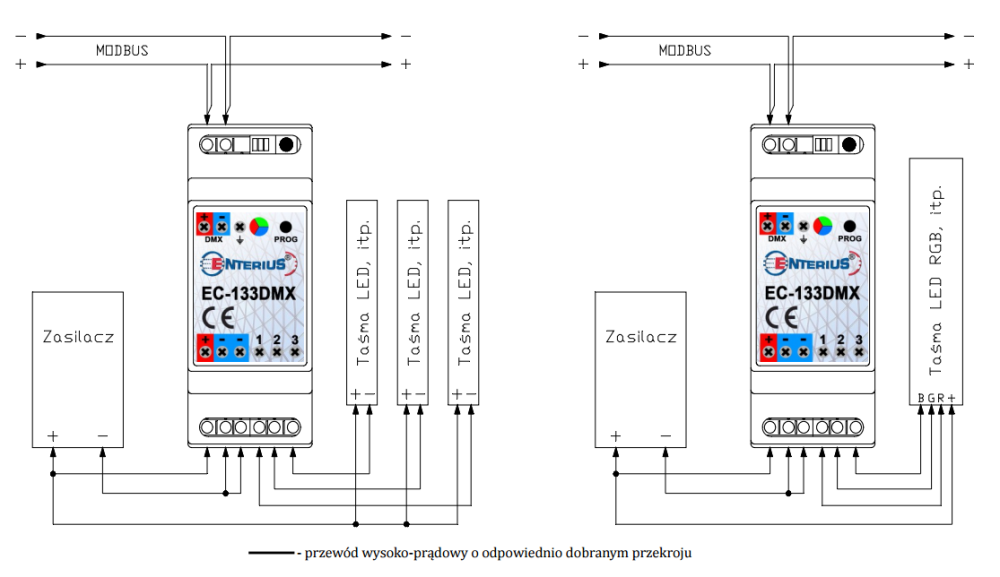 Schemat połączeń EC-133MB - Orno Schemat połączeń EC-133MB - Orno