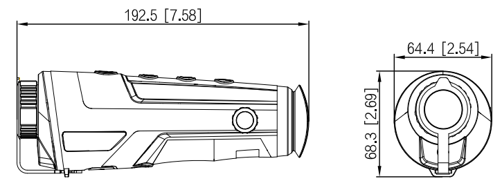 Wymiary termowizora PIXFRA Ranger Wymiary termowizora PIXFRA Ranger