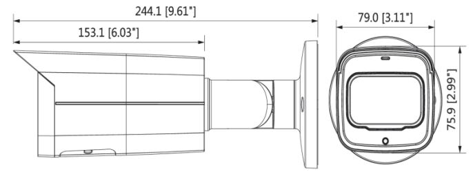 Wymiary kamery BCS-TIP5201IR-V-V