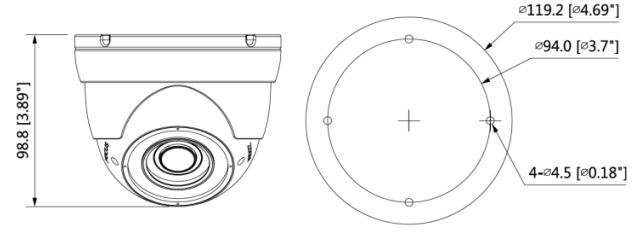 Wymiary kamery DMQ4200-IR-E