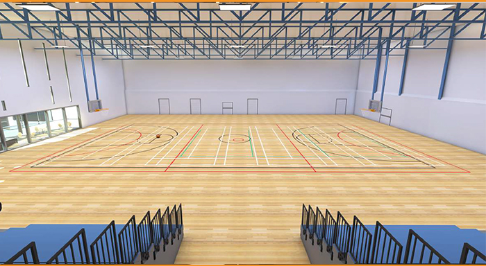 Sala sportowa / aula o małej lub średniej wielkości